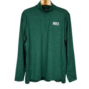 DSG Dick's Sporting Goods 1/4‎ Zip Pullover Green Performance Shirt Mens Large